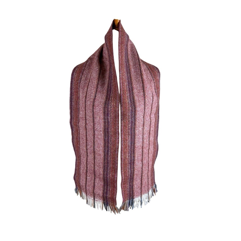 The Weavers Shed Irish Tweed Wool Scarf Fringe Multicolor Cozy Wrap